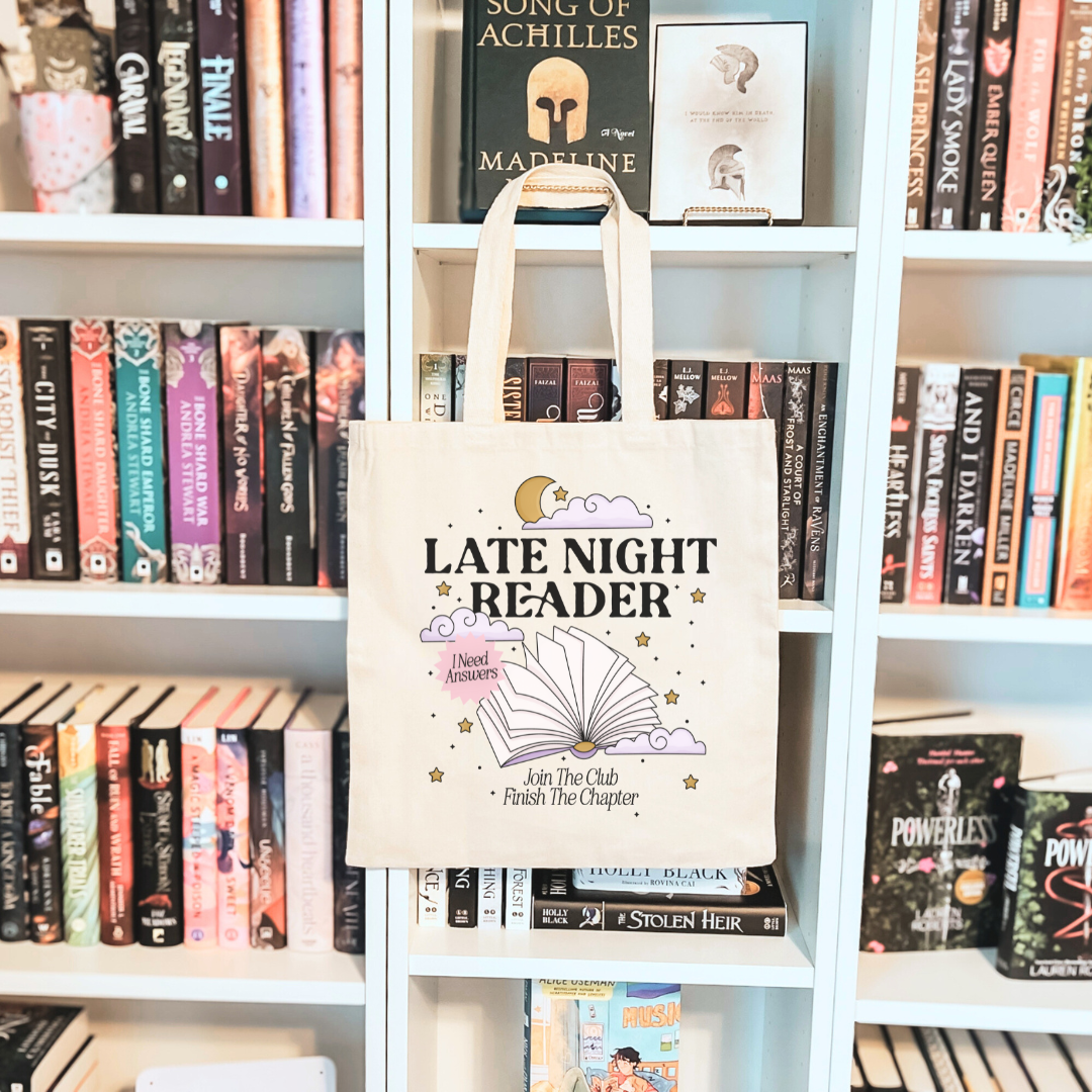 Late Night Reader Canvas Tote Bag
