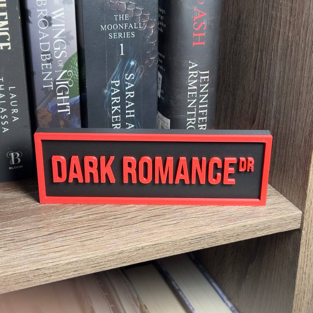 Dark Romance Street Bookshelf Sign