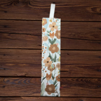 Neutral Flowers Fabric Bookmark