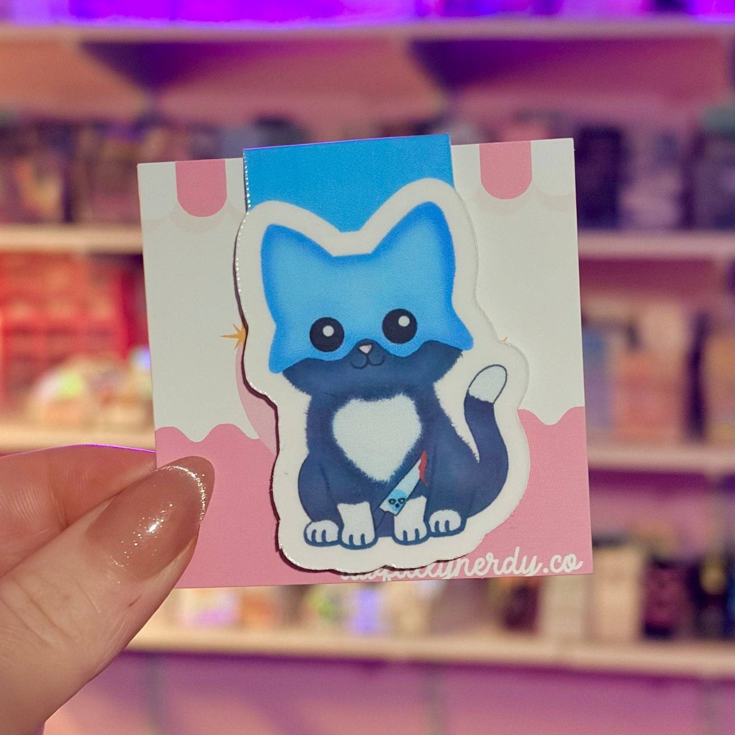 Lights Out Fred the Cat Inspired Magnetic Bookmark