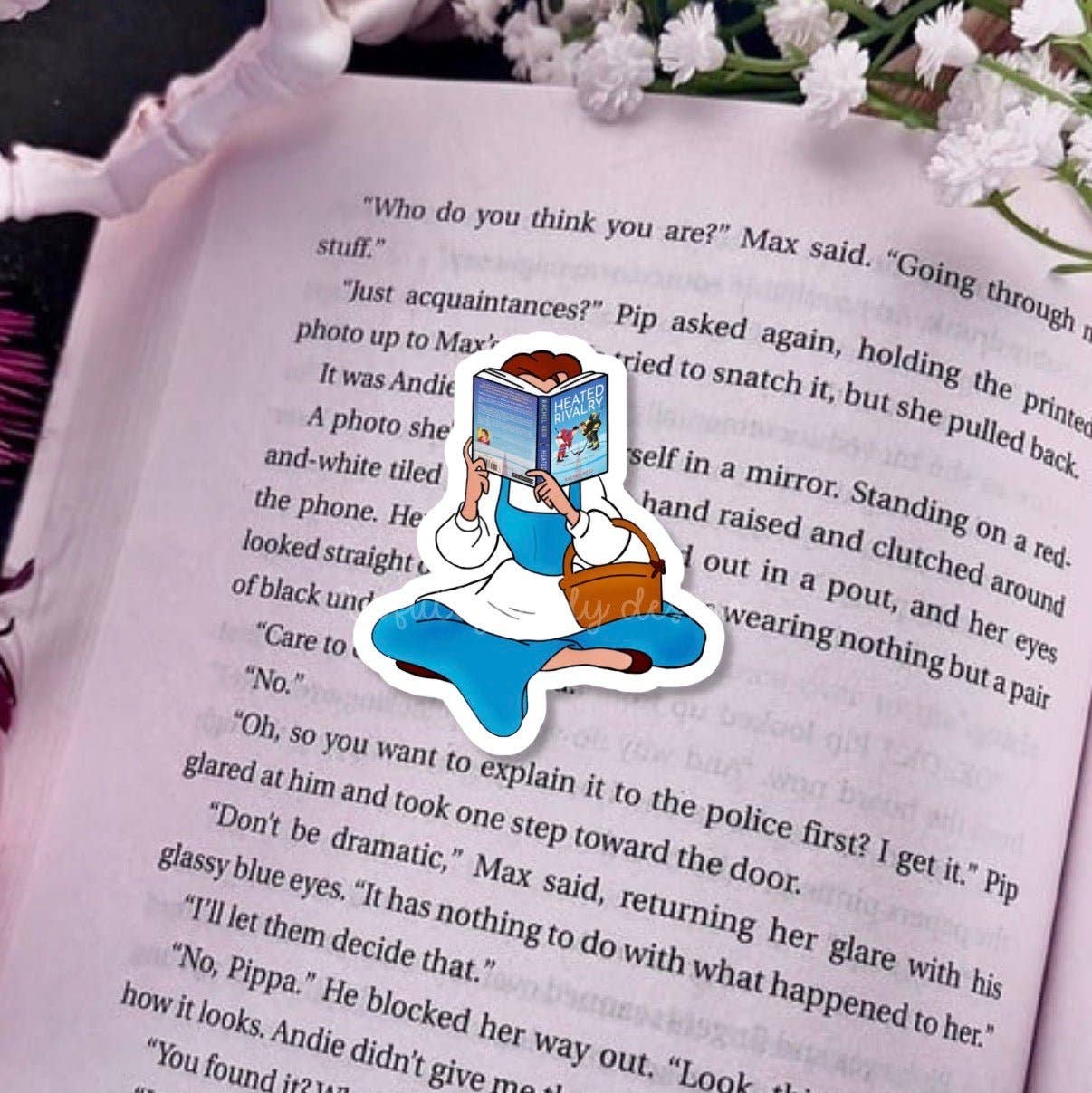 Princess Reading Heated Rivalry Sticker
