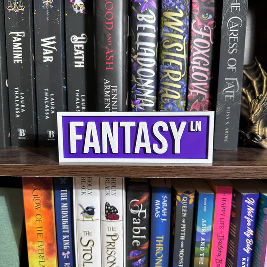 Fantasy Street Bookshelf Sign