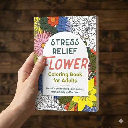 Stress Relief Flower Coloring Book For Adults