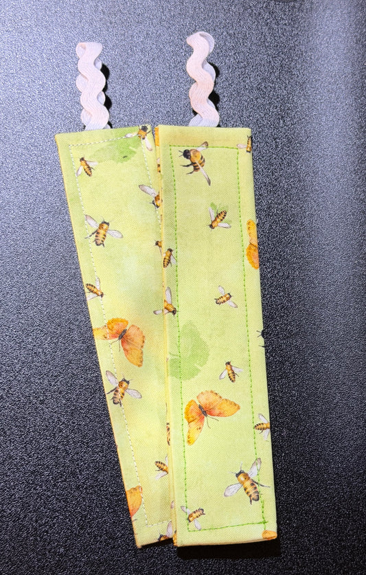 Butterfly and Bee Fabric Bookmark