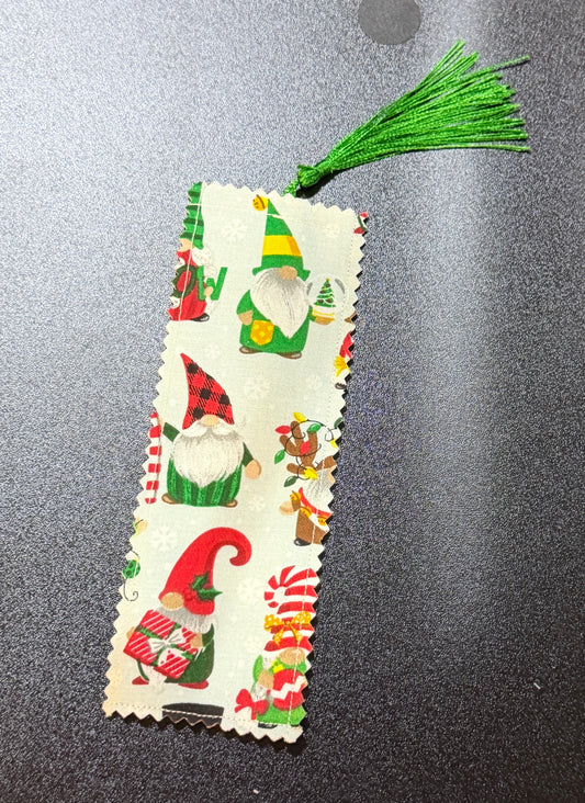 Christmas Gnomes Fabric Bookmark