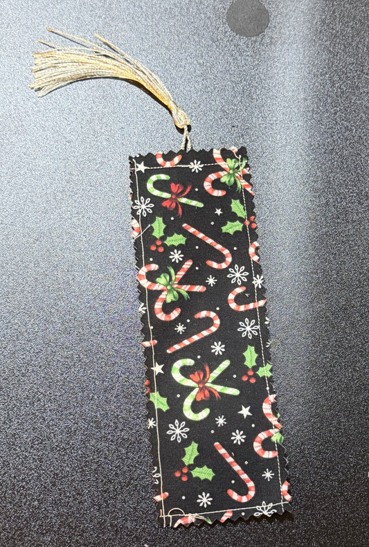 Candy Cane Fabric Bookmark
