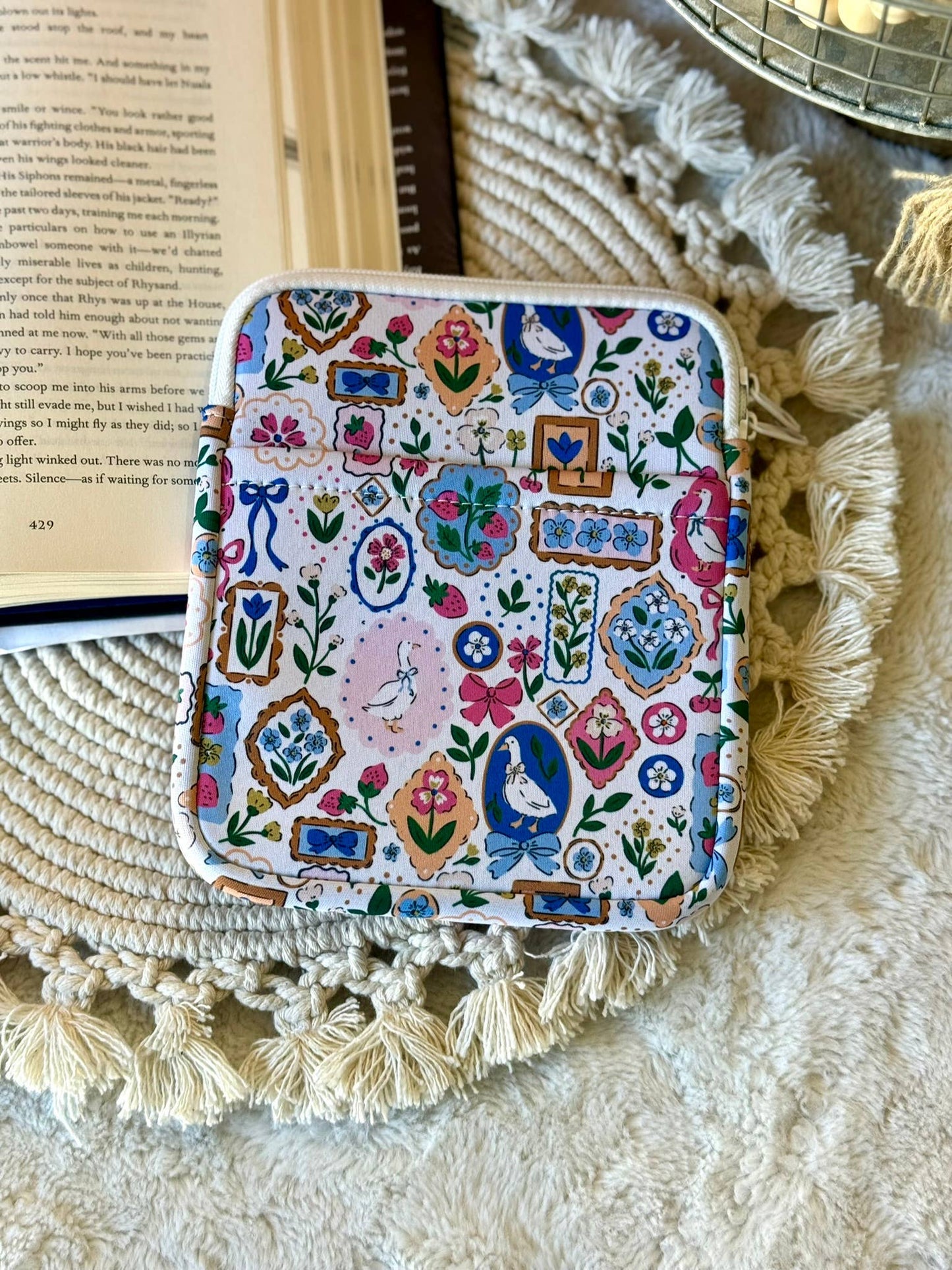 Reading Coquette Goose Kindle Sleeve