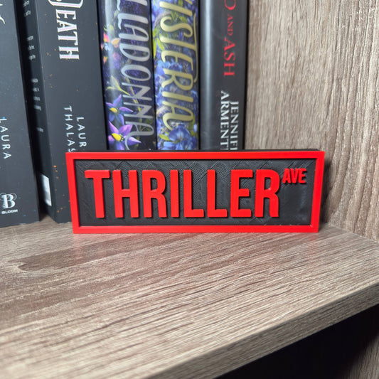 Thriller Street Bookshelf Sign