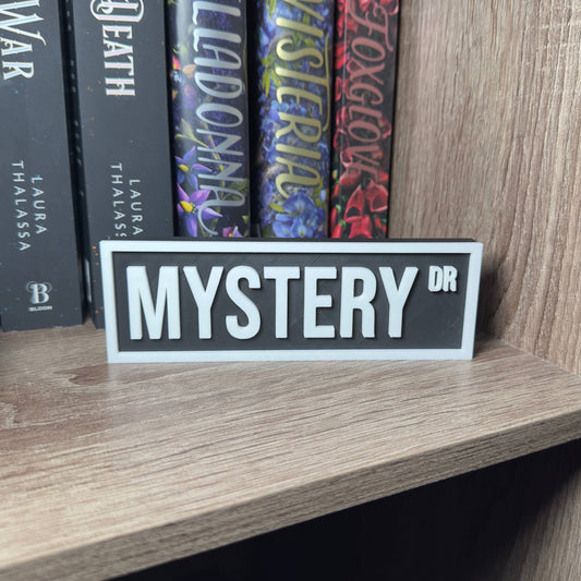Mystery Street Bookshelf Sign